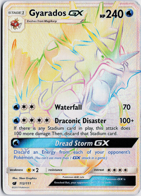 Carta Pokémon Gyarados-GX · Crimson Invasion #112/111 (NM) — pieza única en Moon's Collectibles México