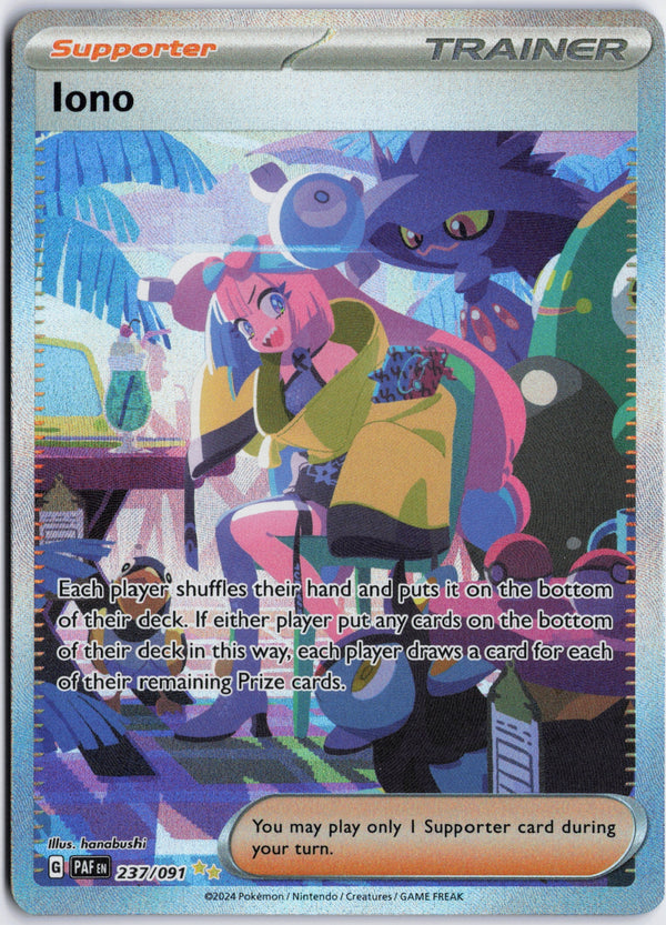 Carta Pokémon Iono · Paldean Fates #237/091 (NM) — pieza única en Moon's Collectibles México