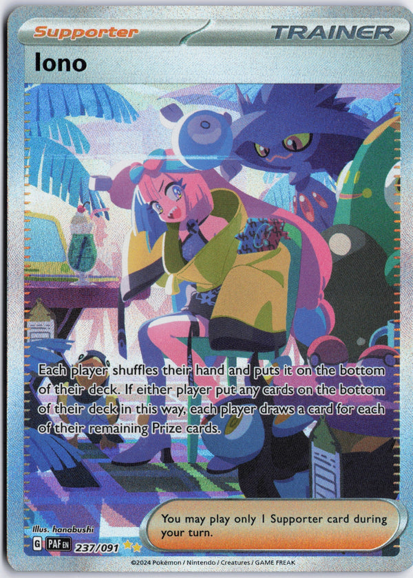 Carta Pokémon Iono · Paldean Fates #237/091 (NM) — pieza única en Moon's Collectibles México