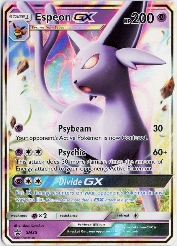 Carta Pokémon Espeon-GX · SM Black Star Promos #SM35 (NM) — pieza única en Moon's Collectibles México