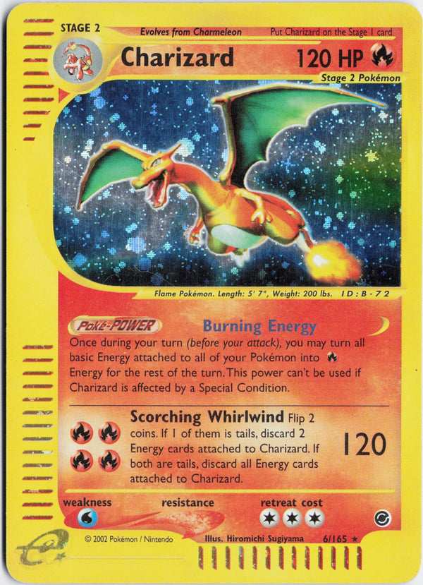 Carta Pokémon Charizard · Expedition Base Set #6/165 (MP) — pieza única en Moon's Collectibles México