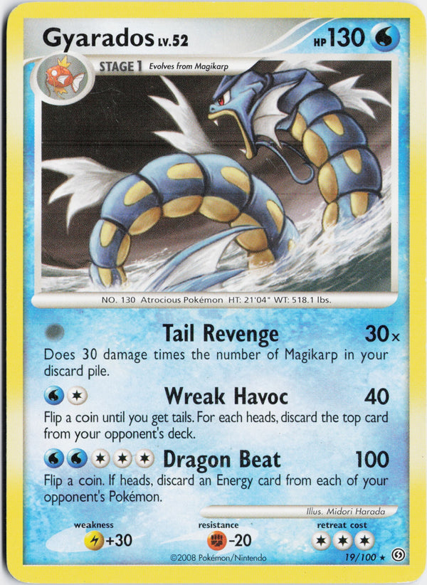 Carta Pokémon Gyarados · Stormfront #19/100 (LP) — pieza única en Moon's Collectibles México