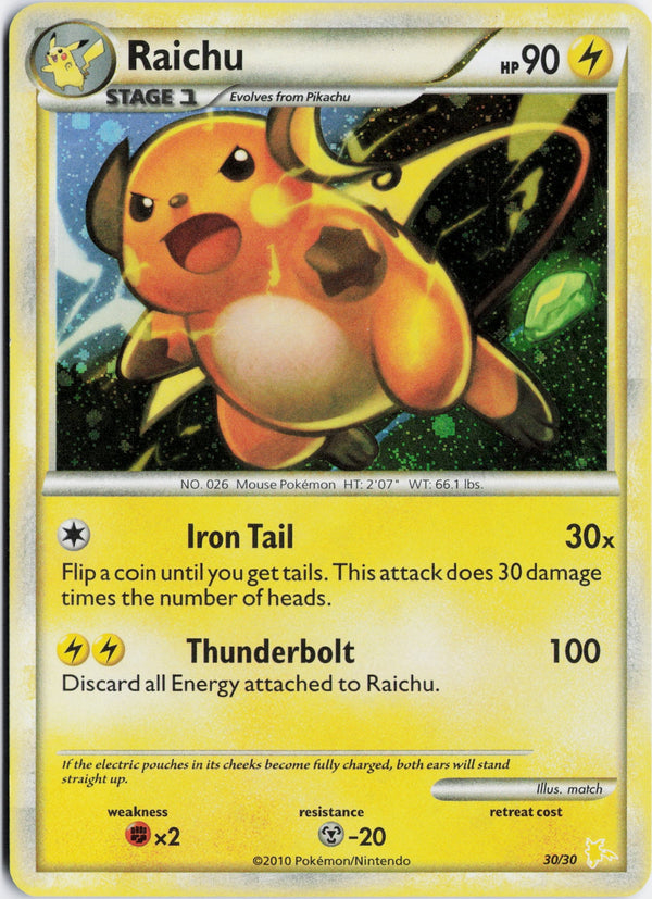 Carta Pokémon Raichu · HGSS Trainer Kit Raichu #30/30 (LP) — pieza única en Moon's Collectibles México