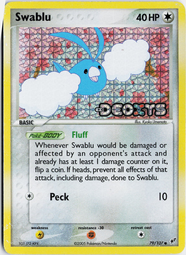 Carta Pokémon Swablu · Deoxys #79/107 (LP) — pieza única en Moon's Collectibles México