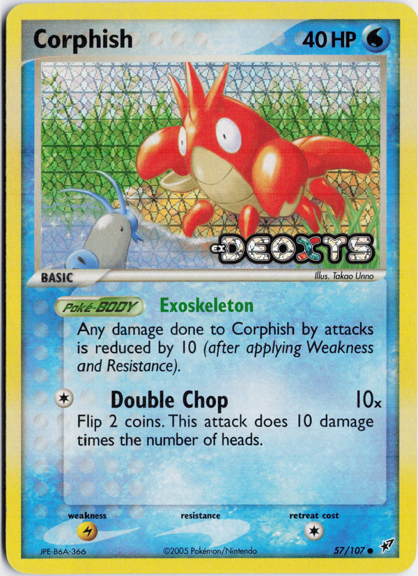 Carta Pokémon Corphish · Ex Deoxys #57/107 (LP) — pieza única en Moon's Collectibles México