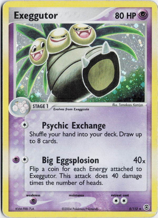Carta Pokémon Exeggutor · FireRed & LeafGreen #5/112 (MP) — pieza única en Moon's Collectibles México