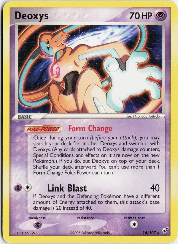 Carta Pokémon Deoxys · Deoxys #16/107 (MP) — pieza única en Moon's Collectibles México