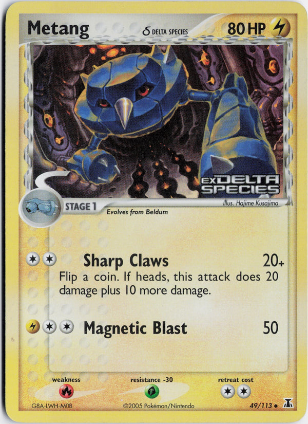 Carta Pokémon Metang δ · Delta Species #49/113 (NM) — pieza única en Moon's Collectibles México