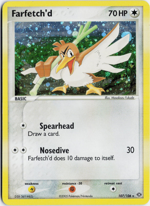 Carta Pokémon Farfetch'd · Emerald #107/106 (NM) — pieza única en Moon's Collectibles México