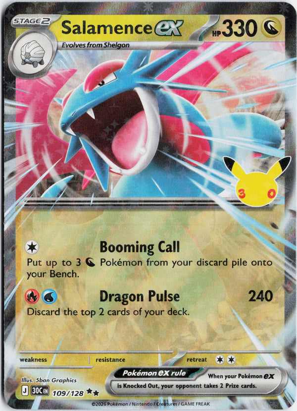 Carta Pokémon Salamence ex · 30th Celebration #109/128 (NM) — pieza única en Moon's Collectibles México