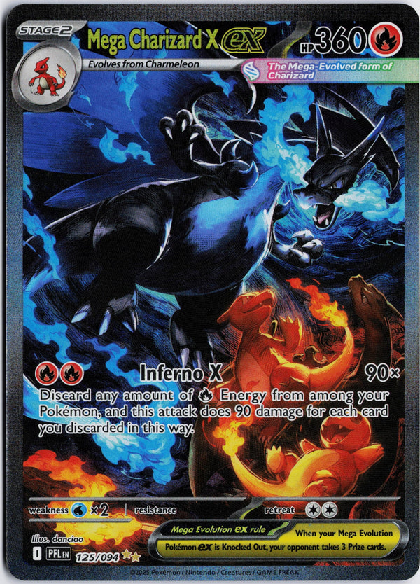Carta Pokémon Mega Charizard X ex · Phantasmal Flames #125/094 (NM) — pieza única en Moon's Collectibles México