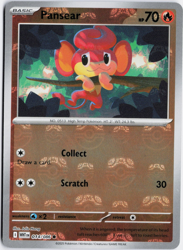 Carta Pokémon Pansear · White Flare #014/086 (NM) — pieza única en Moon's Collectibles México