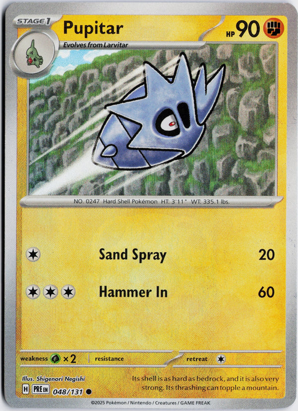 Carta Pokémon Pupitar · Prismatic Evolutions #048/131 (NM) — pieza única en Moon's Collectibles México