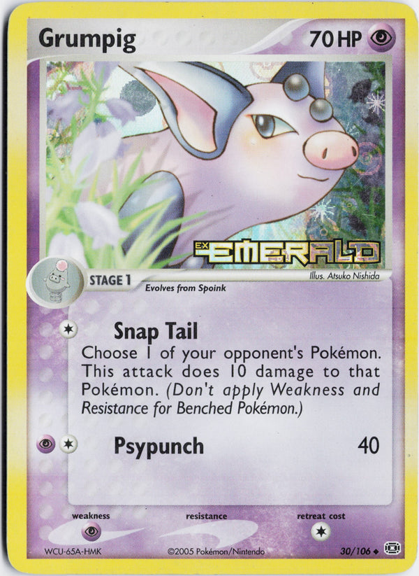 Carta Pokémon Grumpig · Emerald #30/106 (LP) — pieza única en Moon's Collectibles México