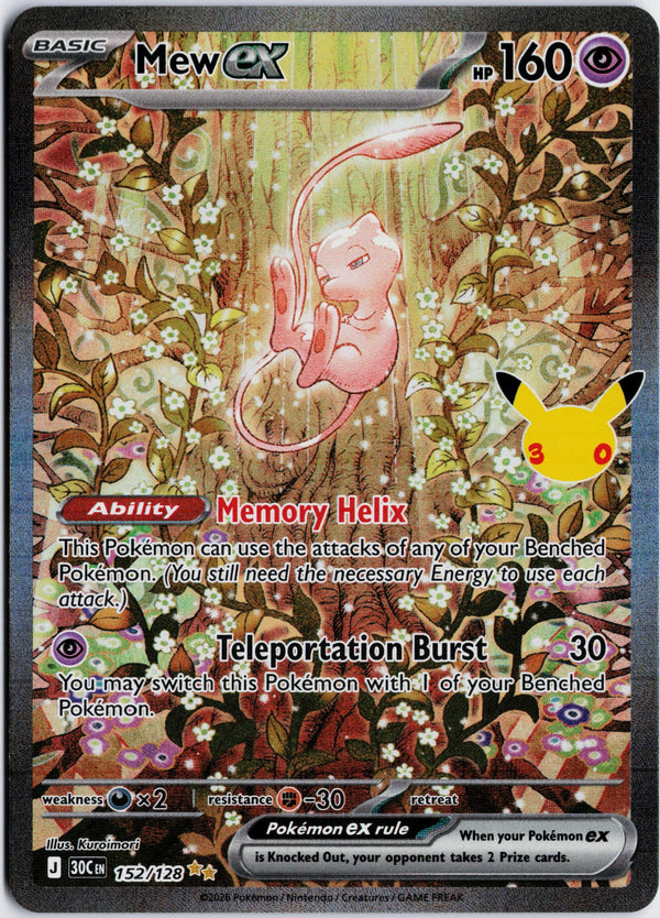 Carta Pokémon Mew ex · 30th Celebration #152/128 (NM) — pieza única en Moon's Collectibles México