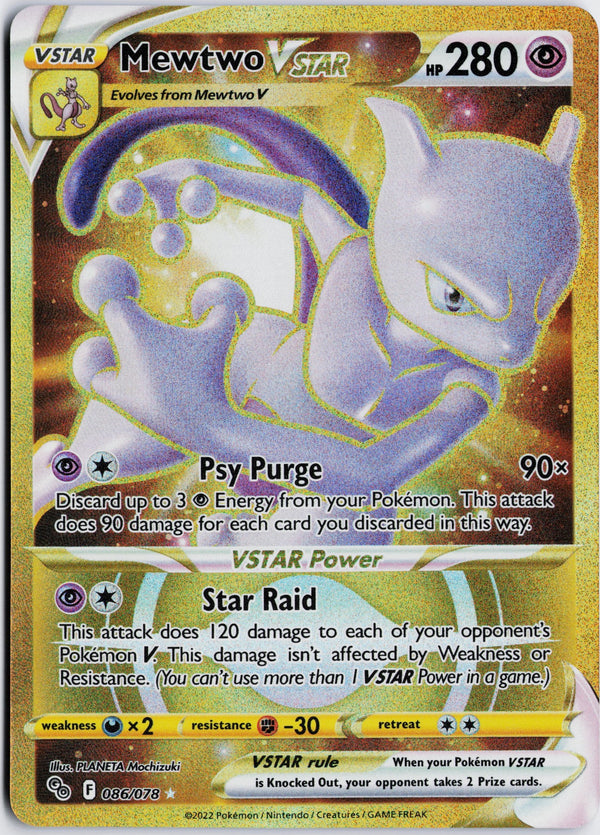 Carta Pokémon Mewtwo VSTAR · Pokémon GO #086/078 (NM) — pieza única en Moon's Collectibles México