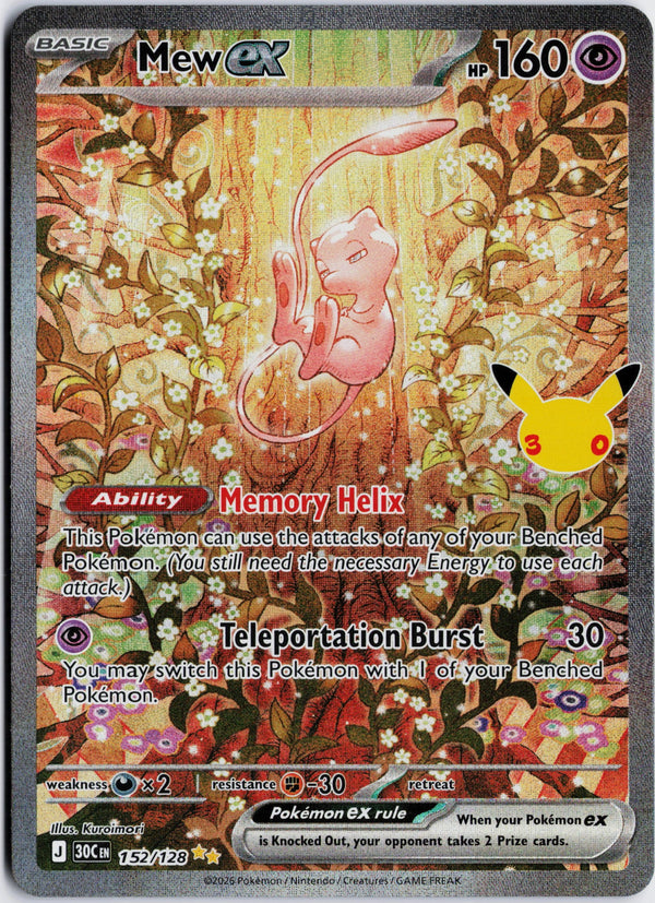 Carta Pokémon Mew ex · 30th Celebration #152/128 (NM) — pieza única en Moon's Collectibles México