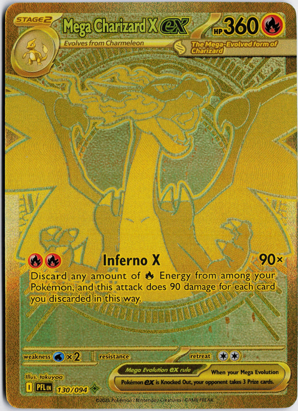 Carta Pokémon Mega Charizard X ex · Phantasmal Flames #130/094 (NM) — pieza única en Moon's Collectibles México