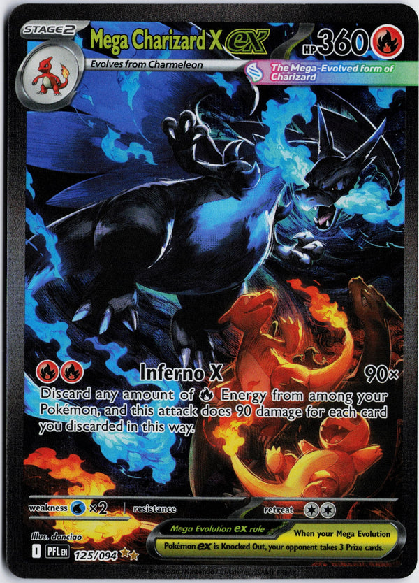 Carta Pokémon Mega Charizard X ex · Phantasmal Flames #125/094 (NM) — pieza única en Moon's Collectibles México
