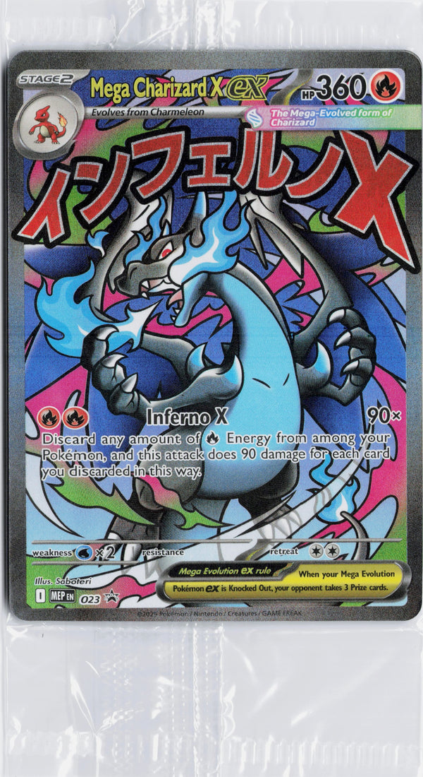 Carta Pokémon Mega Charizard X ex · Mega Evolution Black Star Promos #023 (NM) — pieza única en Moon's Collectibles México