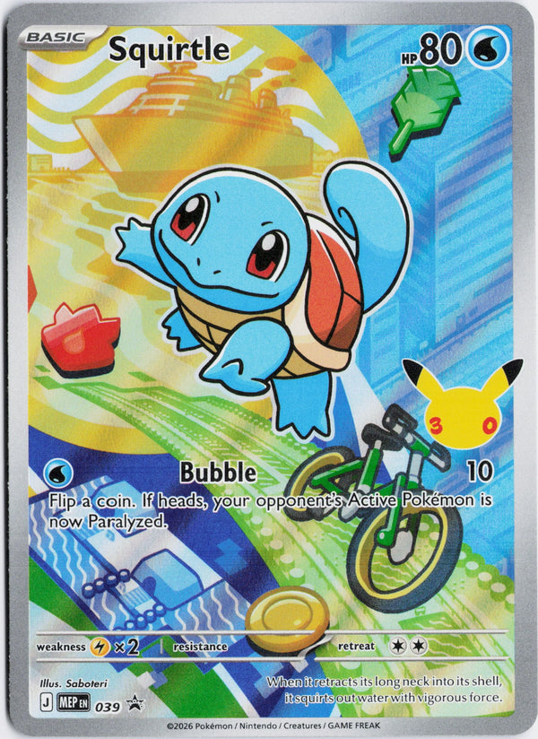 Carta Pokémon Squirtle · Mega Evolution Black Star Promos #039 (NM) — pieza única en Moon's Collectibles México