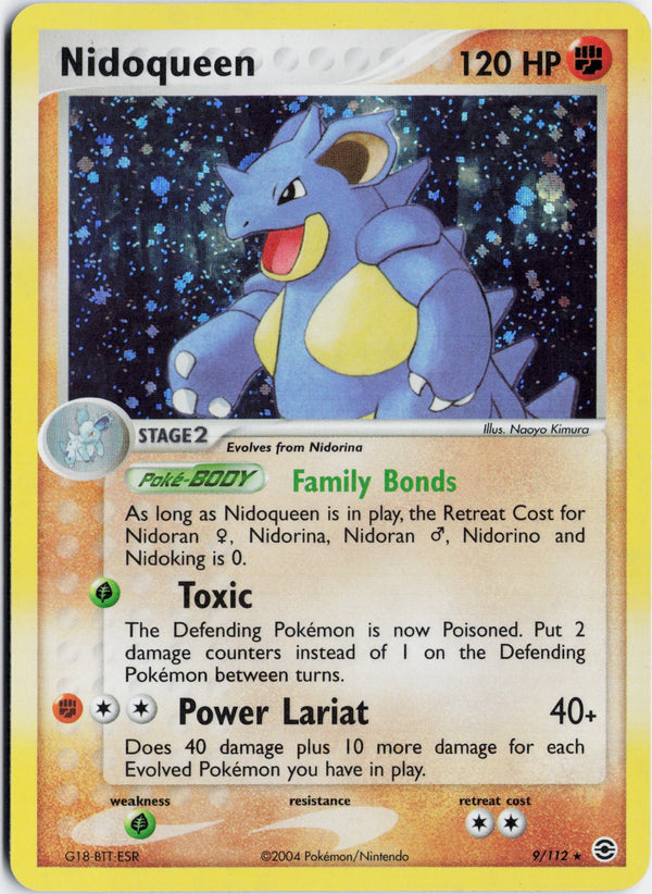 Carta Pokémon Nidoqueen · FireRed & LeafGreen #9/112 (NM) — pieza única en Moon's Collectibles México