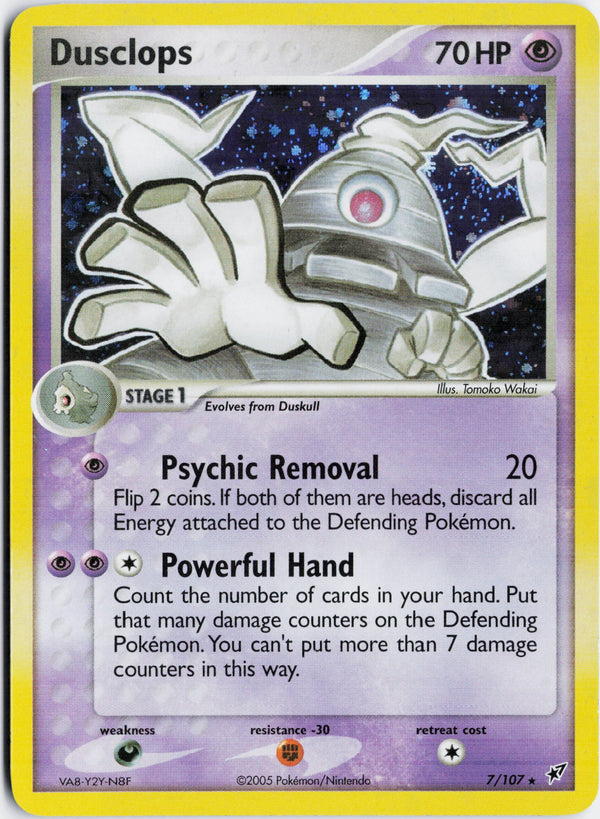 Carta Pokémon Dusclops · Deoxys #7/107 (MP) — pieza única en Moon's Collectibles México