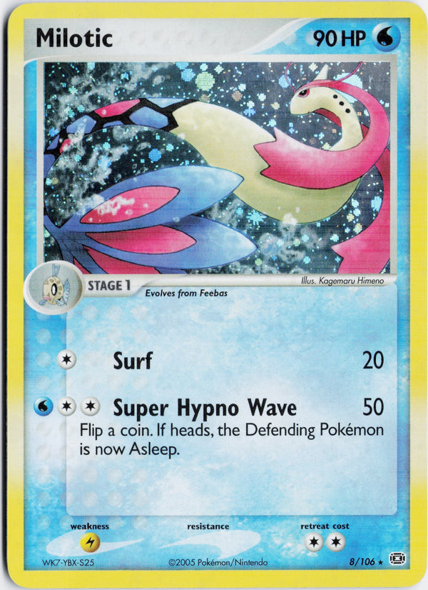 Carta Pokémon Milotic · Emerald #8/106 (LP) — pieza única en Moon's Collectibles México