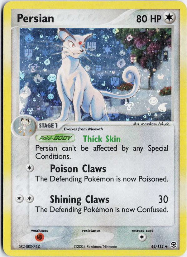 Carta Pokémon Persian · FireRed & LeafGreen #44/112 (LP) — pieza única en Moon's Collectibles México