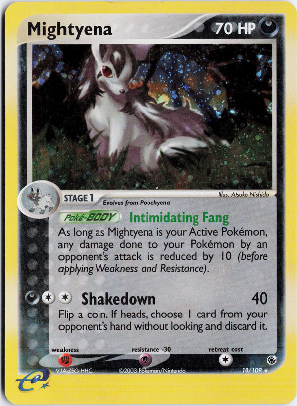 Carta Pokémon Mightyena · Ruby & Sapphire #10/109 (MP) — pieza única en Moon's Collectibles México