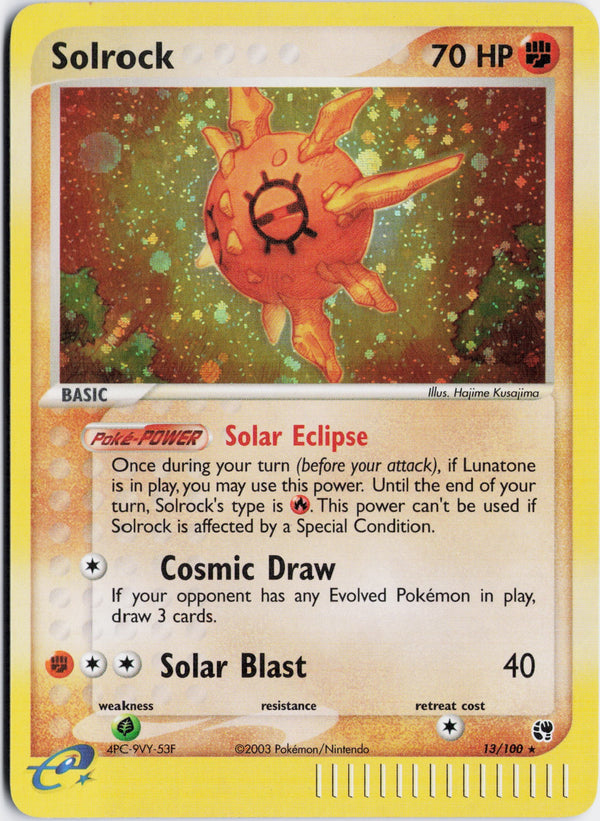 Carta Pokémon Solrock · Sandstorm #13/100 (NM) — pieza única en Moon's Collectibles México