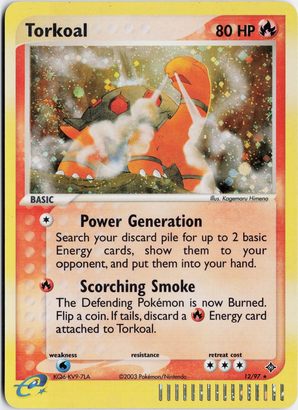 Carta Pokémon Torkoal · Dragon #12/97 (NM) — pieza única en Moon's Collectibles México