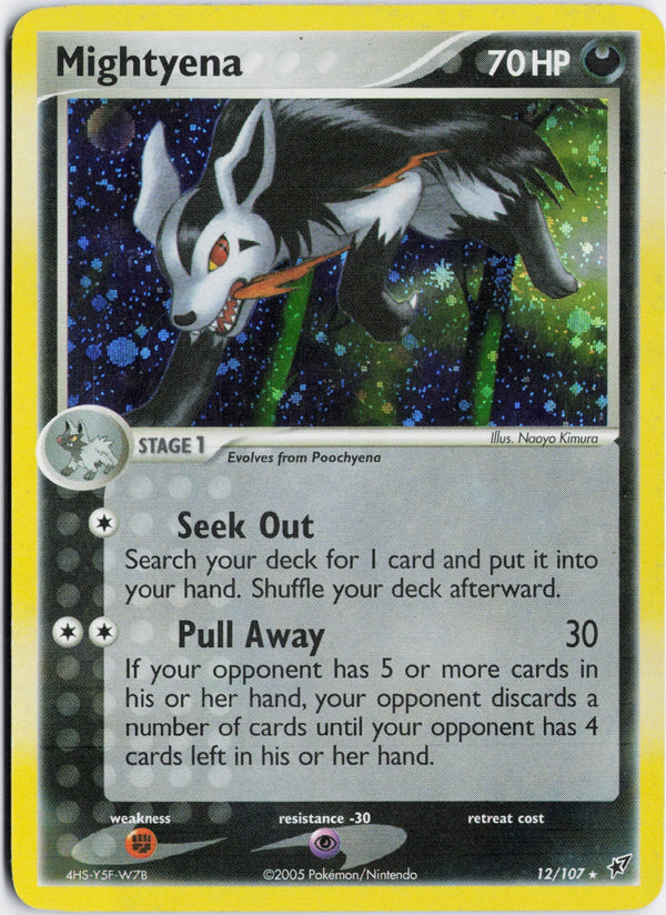 Carta Pokémon Mightyena · Deoxys #12/107 (NM) — pieza única en Moon's Collectibles México