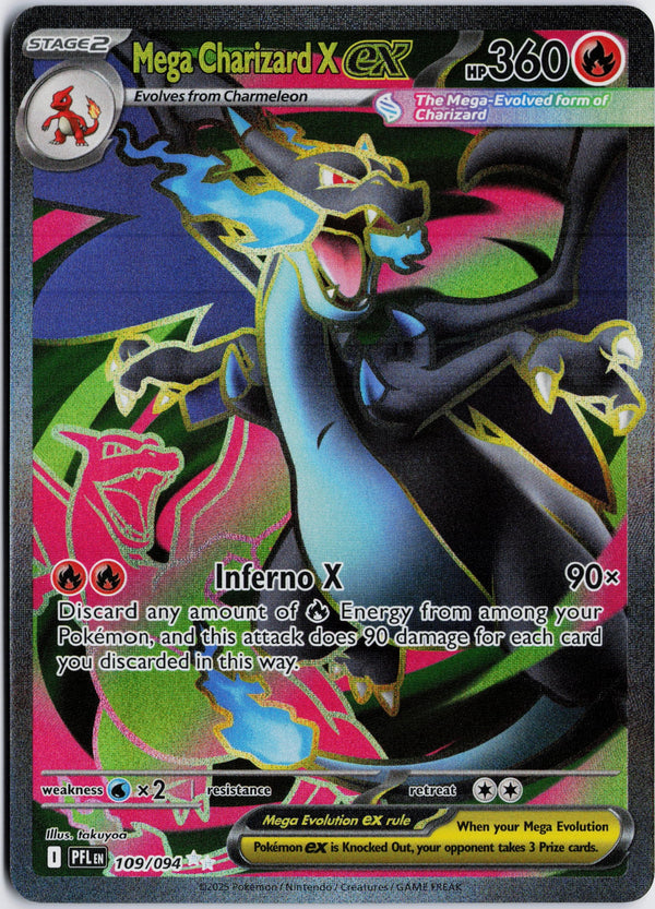 Carta Pokémon Mega Charizard X ex · Phantasmal Flames #109/094 (NM) — pieza única en Moon's Collectibles México