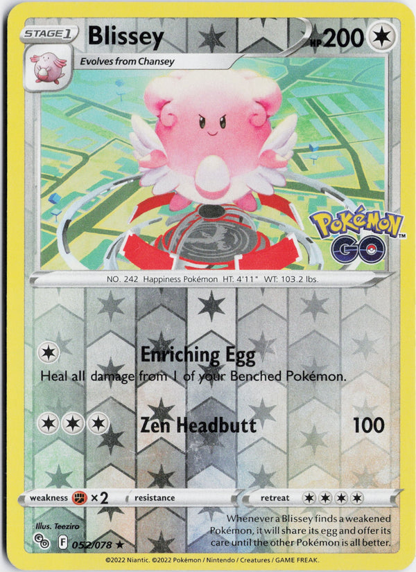 Carta Pokémon Blissey · Pokémon GO #052/078 (NM) — pieza única en Moon's Collectibles México