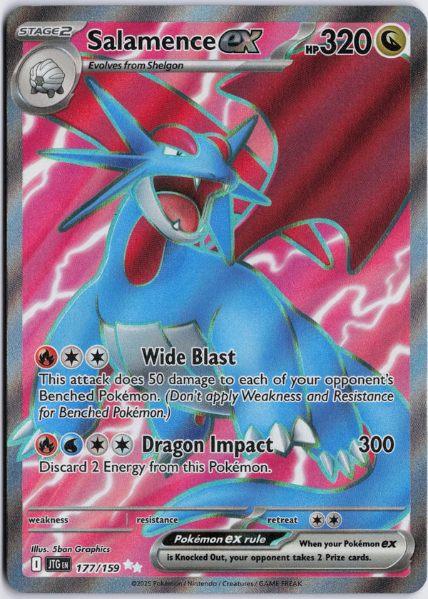Carta Pokémon Salamence ex · Journey Together #177/159 (NM) — pieza única en Moon's Collectibles México