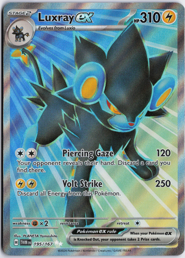 Carta Pokémon Luxray ex · Twilight Masquerade #195/167 (NM) — pieza única en Moon's Collectibles México