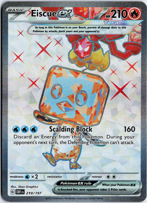 Carta Pokémon Eiscue ex · Obsidian Flames #210/197 (NM) — pieza única en Moon's Collectibles México