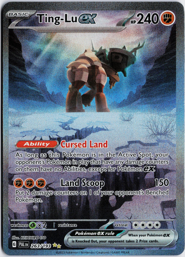 Carta Pokémon Ting-Lu ex · Paldea Evolved #263/193 (NM) — pieza única en Moon's Collectibles México