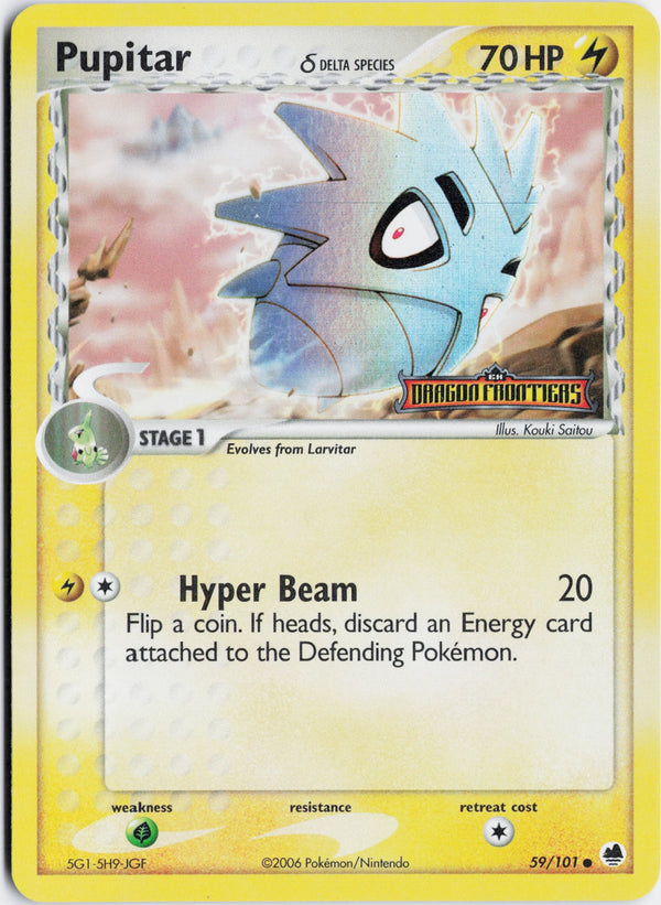 Carta Pokémon Pupitar δ · Dragon Frontiers #59/101 (NM) — pieza única en Moon's Collectibles México