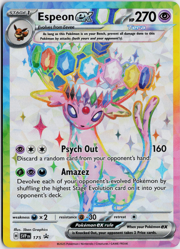 Carta Pokémon Espeon ex · Scarlet & Violet Black Star Promos #175 (NM) — pieza única en Moon's Collectibles México
