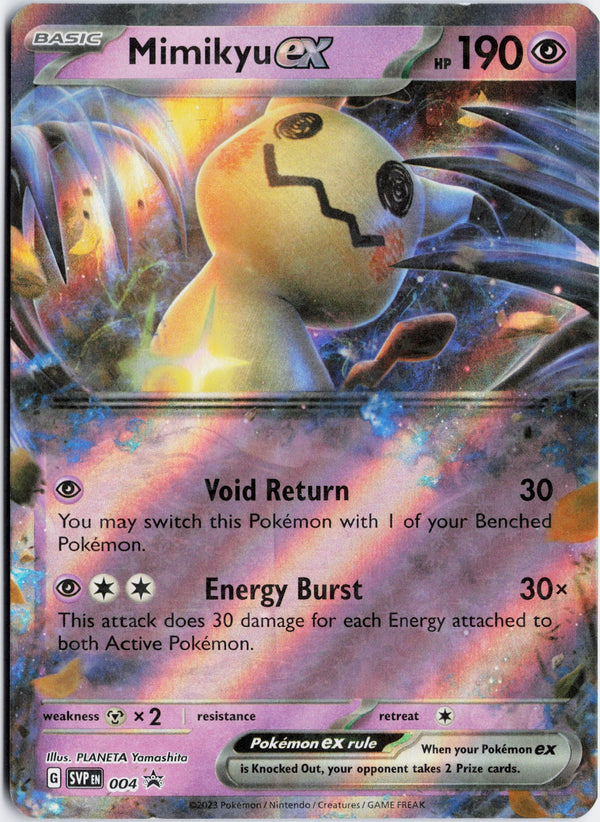 Carta Pokémon Mimikyu ex · Scarlet & Violet Black Star Promos #004 (NM) — pieza única en Moon's Collectibles México