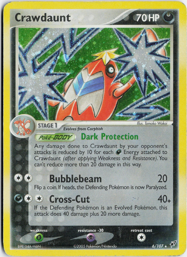 Carta Pokémon Crawdaunt · Deoxys #6/107 (MP) — pieza única en Moon's Collectibles México