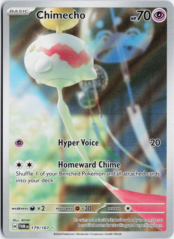 Carta Pokémon Chimecho · Twilight Masquerade #179/167 (NM) — pieza única en Moon's Collectibles México