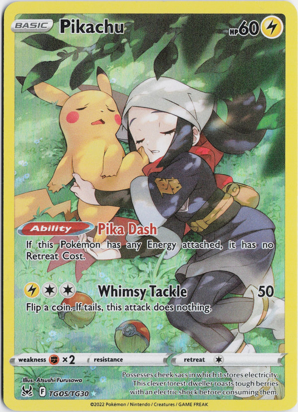 Carta Pokémon Pikachu · Lost Origin Trainer Gallery #TG05/TG30 (NM) — pieza única en Moon's Collectibles México