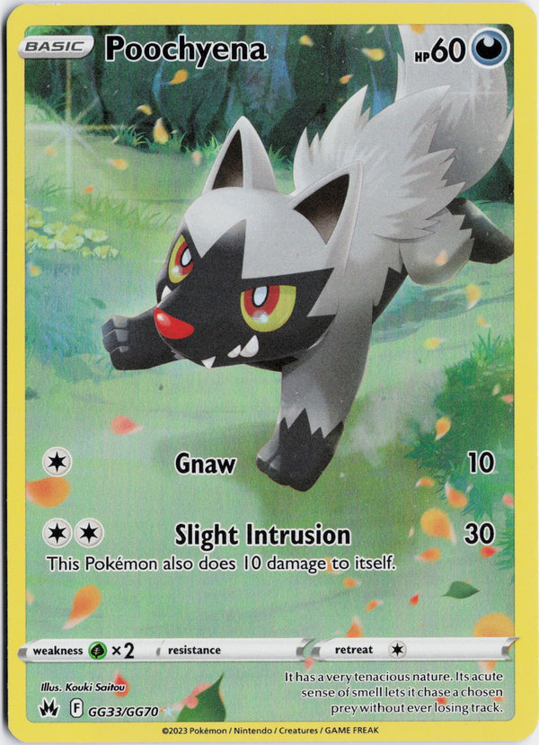 Carta Pokémon Poochyena · Crown Zenith Galarian Gallery #GG33/GG70 (NM) — pieza única en Moon's Collectibles México