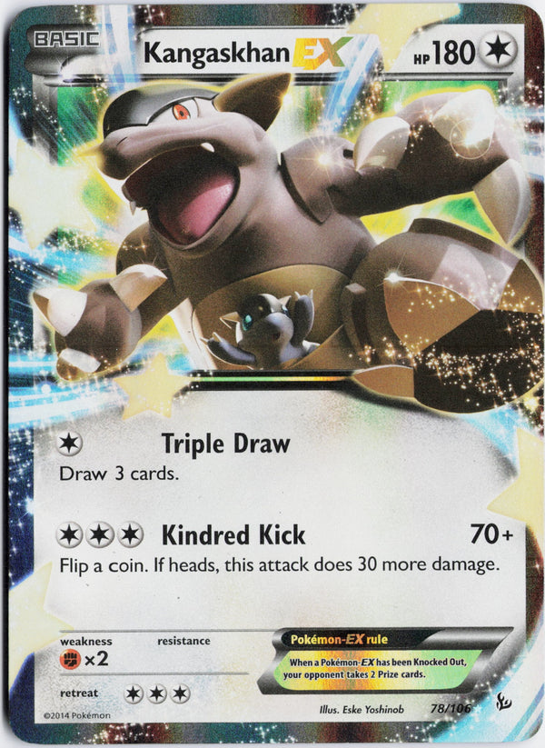 Carta Pokémon Kangaskhan-EX · Flashfire #78/106 (NM) — pieza única en Moon's Collectibles México