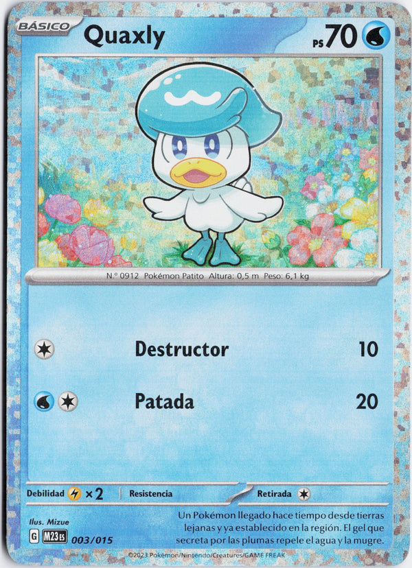 Carta Pokémon Quaxly · McDonald's Collection 2023 #003/015 (NM) — pieza única en Moon's Collectibles México