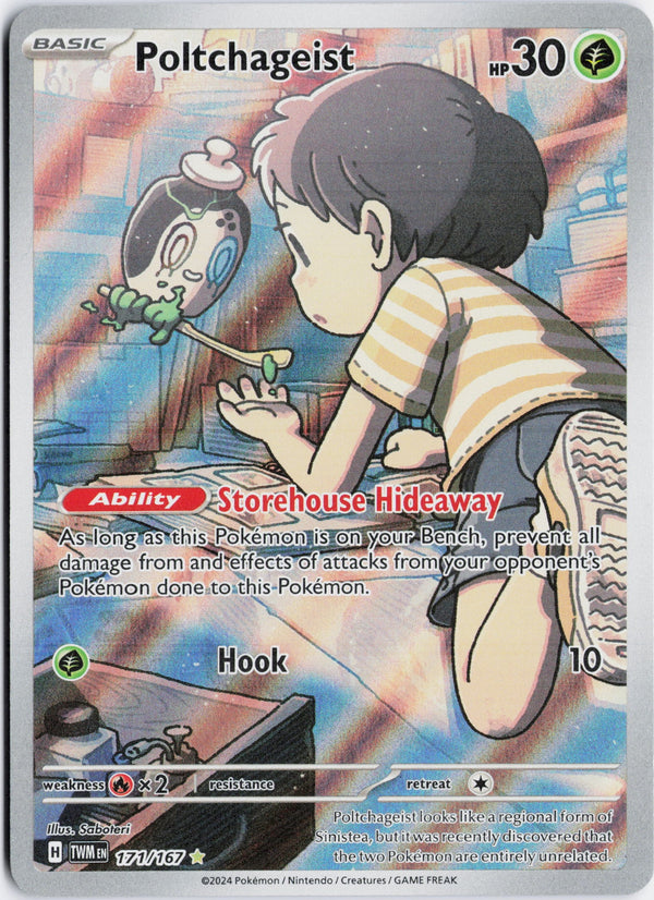Carta Pokémon Poltchageist · Twilight Masquerade #171/167 (NM) — pieza única en Moon's Collectibles México