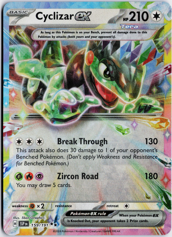 Carta Pokémon Cyclizar ex · Surging Sparks #159/191 (NM) — pieza única en Moon's Collectibles México